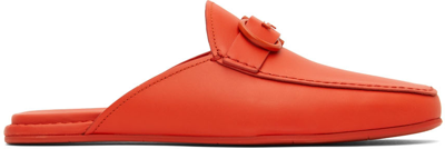 Shop Ferragamo Red Gancini Mule In Vulcano Red || Vulca