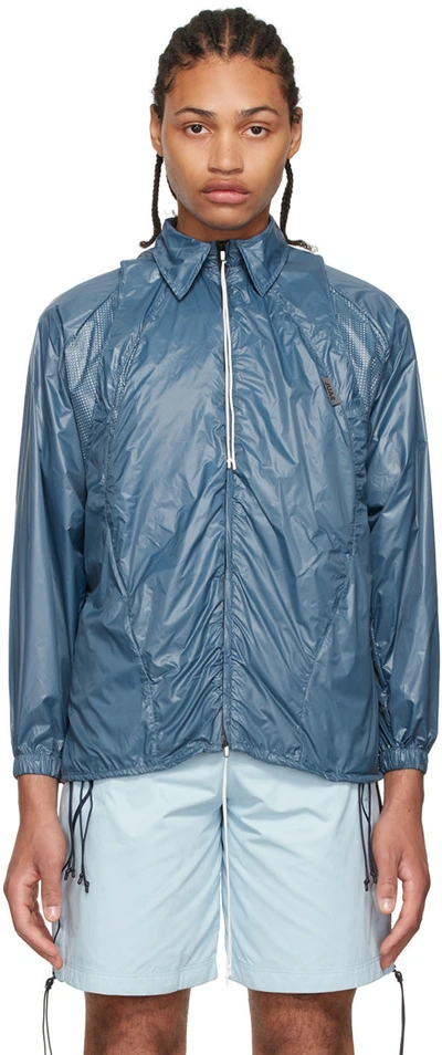 Shop Saul Nash Blue Nylon Jacket In Royal Blue