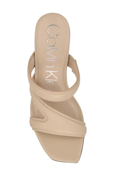 Shop Calvin Klein Halia Square Toe Sandal In Light Natural 110