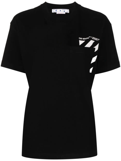 Shop Off-white 'jersey' Print Short-sleeve T-shirt In Black