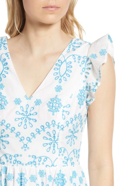 Shop Lilly Pulitzer Lillyanne Embroidered Cotton Dress In Turquoise Oasis Neon