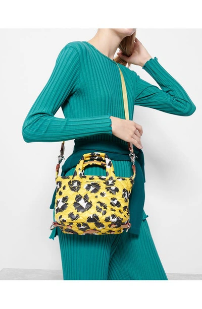 Shop Mz Wallace Micro Sutton Tote In Yellow Leopard