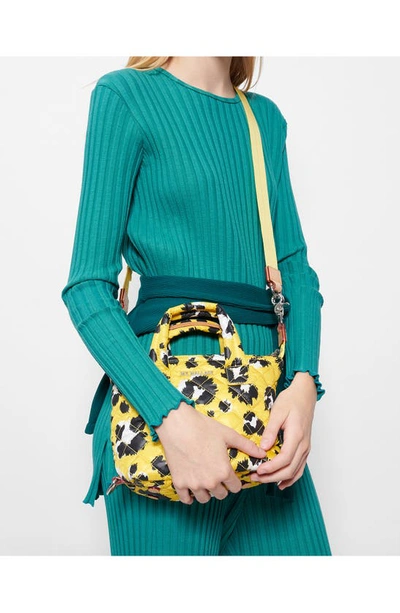 Shop Mz Wallace Micro Sutton Tote In Yellow Leopard