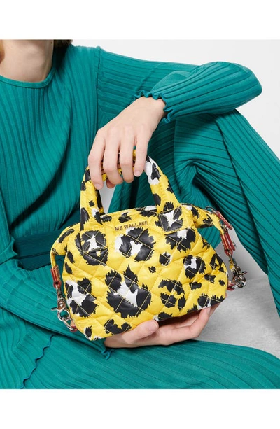 Shop Mz Wallace Micro Sutton Tote In Yellow Leopard