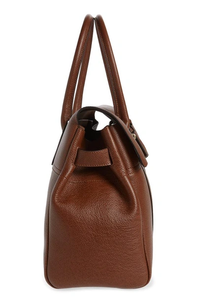 Shop Mulberry Bayswater Grained Leather Satchel In Oak