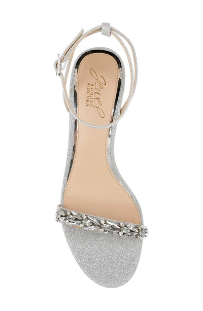 Shop Jewel Badgley Mischka Danni Ankle Strap Sandal In Silver Glitter