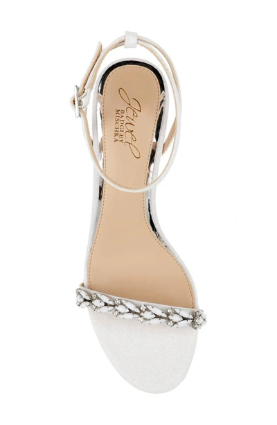 Shop Jewel Badgley Mischka Danni Ankle Strap Sandal In White Glitter