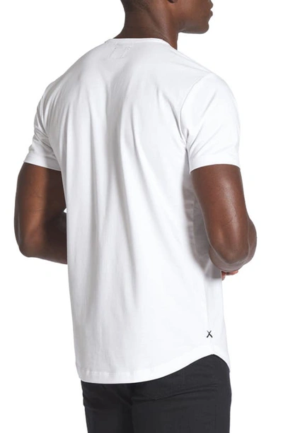 Shop Cuts Ao Curve Hem Cotton Blend T-shirt In White