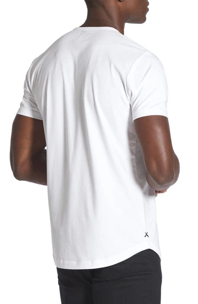 Cuts Ao Curve Hem Cotton Blend T-shirt In White