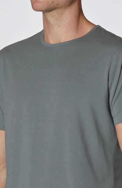 Shop Cuts Ao Curve Hem Cotton Blend T-shirt In Sage