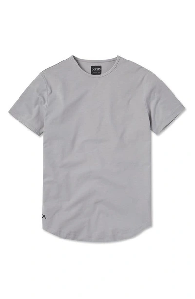 Shop Cuts Ao Curve Hem Cotton Blend T-shirt In Granite