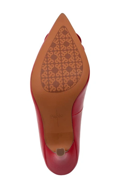 Linea Paolo Primrose Pointed Toe Pump In Red
