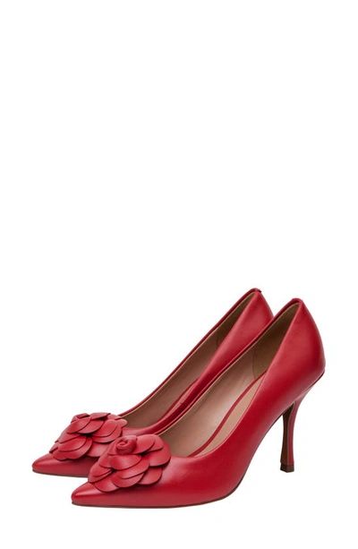 Linea Paolo Primrose Pointed Toe Pump In Red