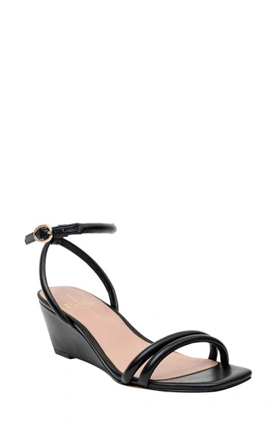 Shop Linea Paolo Vinny Ankle Strap Wedge Sandal In Black