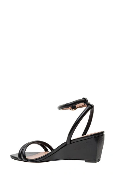 Shop Linea Paolo Vinny Ankle Strap Wedge Sandal In Black
