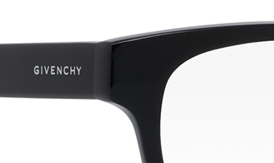 Shop Givenchy 49mm Blue Rectangular Blue Light Blocking Glasses In Shiny Black