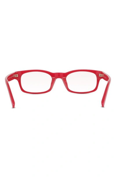 Shop Givenchy 49mm Blue Rectangular Blue Light Blocking Glasses In Shiny Red