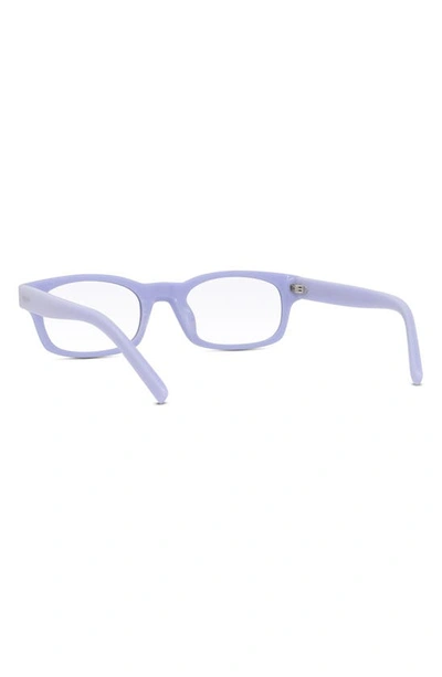 Shop Givenchy 49mm Blue Rectangular Blue Light Blocking Glasses In Shiny Milky Lilac