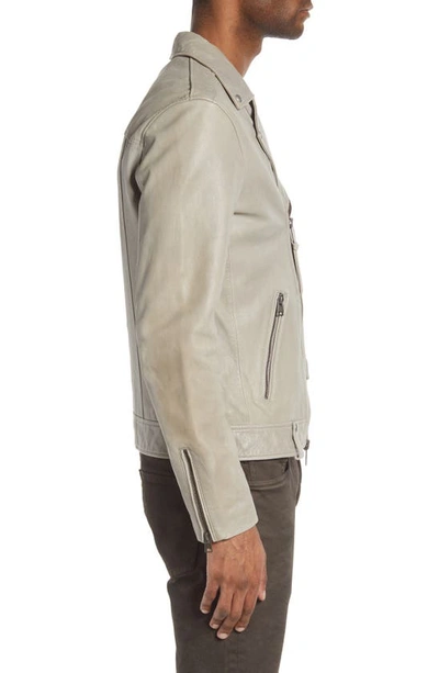 Shop Allsaints Indi Leather Biker Jacket In Clay Taupe