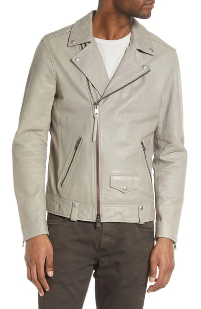 Shop Allsaints Indi Leather Biker Jacket In Clay Taupe