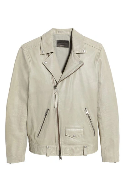 Shop Allsaints Indi Leather Biker Jacket In Clay Taupe