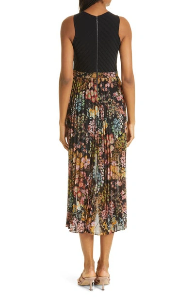 aquila cross front pleated dress with knit bodice