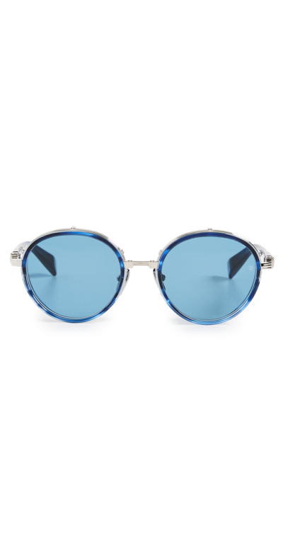 Shop Balmain Croissy Sunglasses In Slv-blu