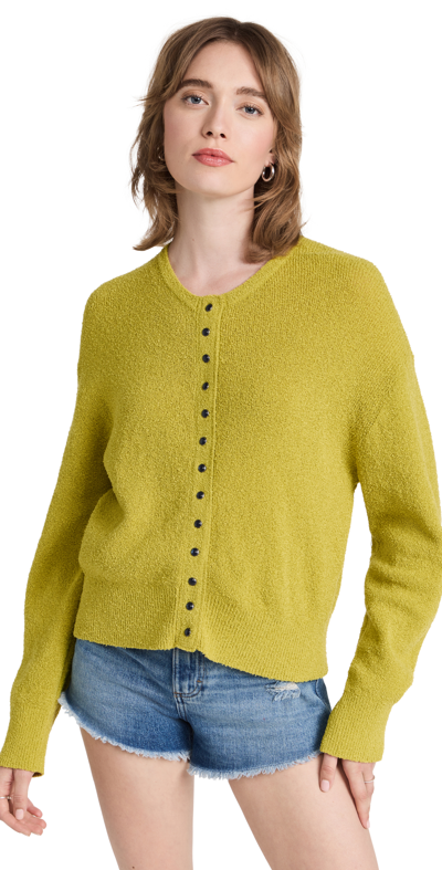 Shop Re/done Snap Front Cardigan In Citrus