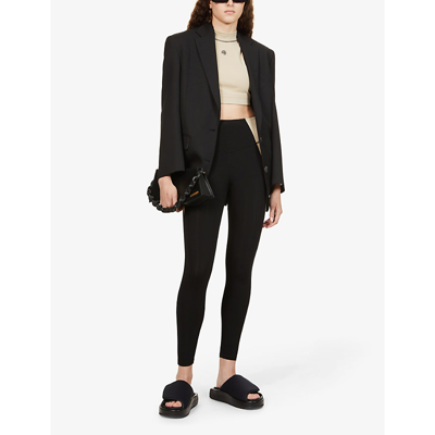 ANINE BING BLAKE HIGH-RISE STRETCH-JERSEY LEGGINGS 