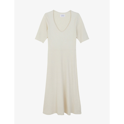 Shop Libertine-libertine Libertine Libertine Women's Off White Trip A-line Stretch-woven Midi Dress