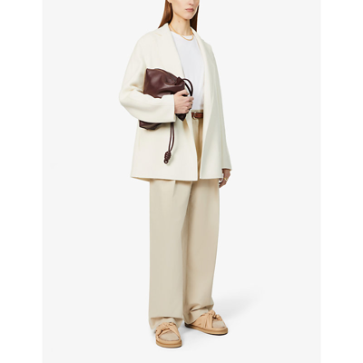 Shop Joseph Women's Ivory Belted Wool And Cashmere-blend Coat