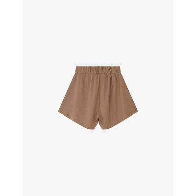 Shop Libertine-libertine Real Mid-rise Lyocell Shorts In Camel