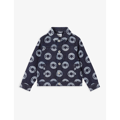 Louis Vuitton Monogram Printed Denim Jacket Indigo. Size 60