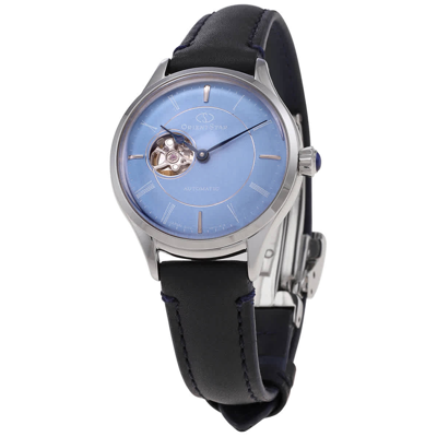 Shop Orient Star Automatic Blue Skeleton Dial Ladies Watch Re-nd0012l00b In Black / Blue / Gold Tone / Rose / Rose Gold Tone / Skeleton
