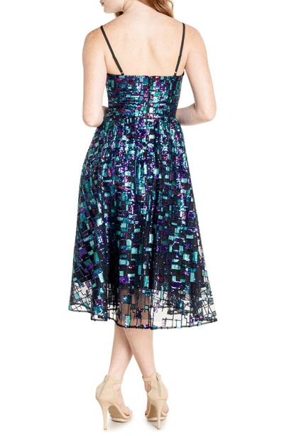 Shop Dress The Population Maren Sequin Fit & Flare Dress In Violet Multi