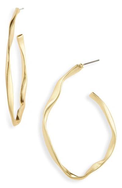 Shop Karine Sultan Irregular Hoop Earrings In Gold