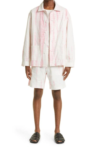 Shop Smr Days Leeward Organic Cotton Shorts In Pink White