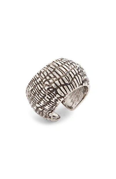 Shop Gas Bijoux Wild Hand Engraved Snakeskin Ring In Silver