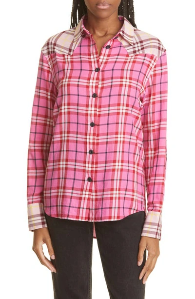Shop Rag & Bone Jillian Plaid Button-up Shirt In Fuamlt