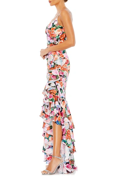 Shop Mac Duggal Floral Backless Body-con Gown In Multi