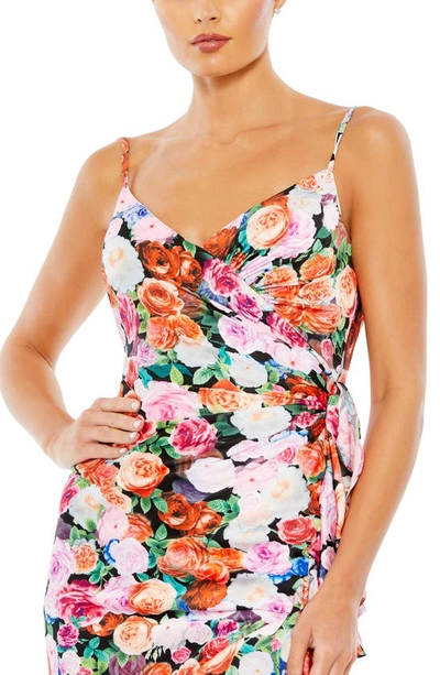 Shop Mac Duggal Floral Backless Body-con Gown In Multi