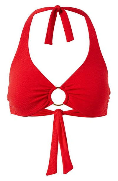 Shop Melissa Odabash Brussels Underwire Bikini Top In Mazy Red