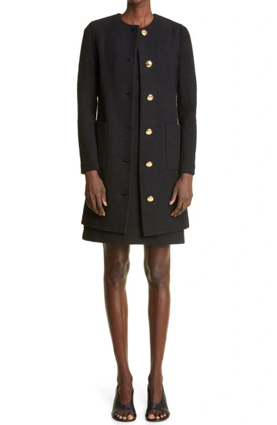 St John Compact-knit Boucle Patch-pocket Jacket In Black
