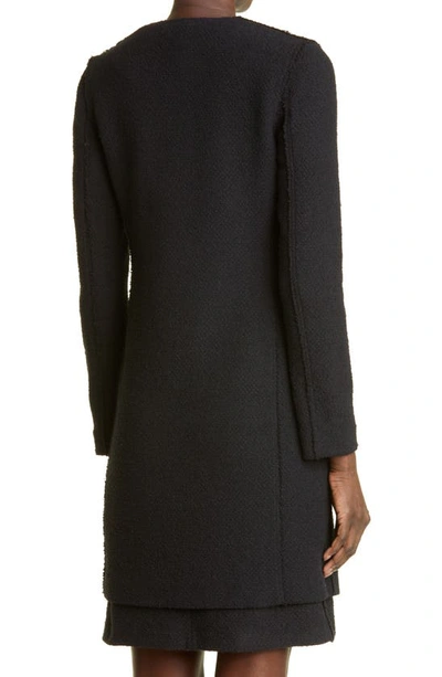 Shop St John Bouclé Knit Jacket In Black