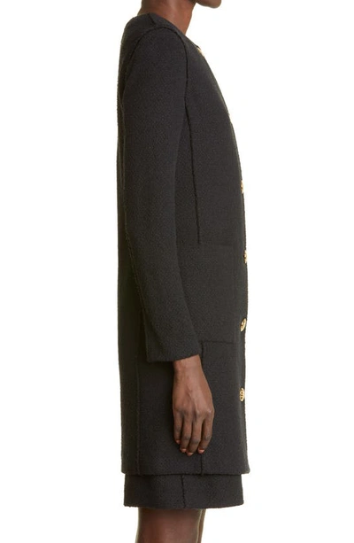 St John Compact-knit Boucle Patch-pocket Jacket In Black