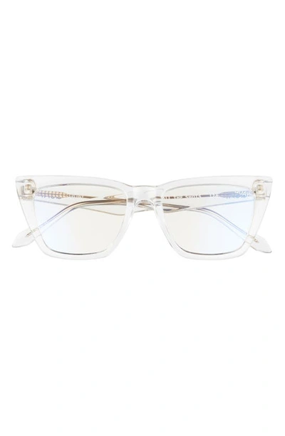 Shop Quay Call The Shots Cat Eye Blue Light Filtering Glasses In Clear / Clear Blue Light