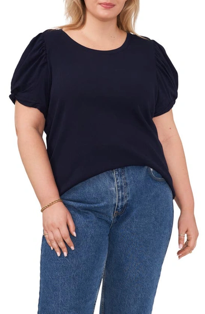 Shop 1.state Puff Sleeve Top In Classic Navy