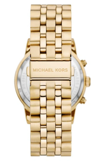 Shop Michael Kors Hutton Chronograph Bracelet Watch, 43mm In Gold