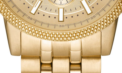 Shop Michael Kors Hutton Chronograph Bracelet Watch, 43mm In Gold