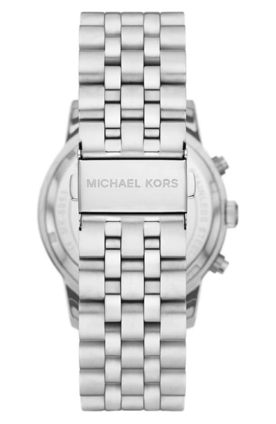 Shop Michael Kors Hutton Chronograph Bracelet Watch, 43mm In Stainless Steel